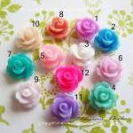 8 Resin Mini Roses Mum Flower Cabochons Accessory..