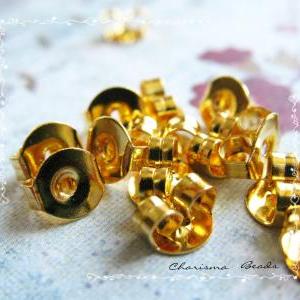 48pcs/24 Pairs Earring Stopers -brass Earnuts-..