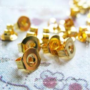 48pcs/24 Pairs Earring Stopers -brass Earnuts-..