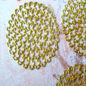 8 Brass Vintage Filigree Connectors Beads, Lead ,..