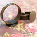 48 Adjustable Antique Bronze Brass Ring Shanks..