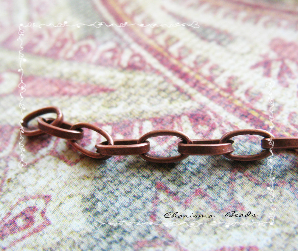 9ft (3yd) Antique Style Flat Iron Link Chain 0.8x3x5mm