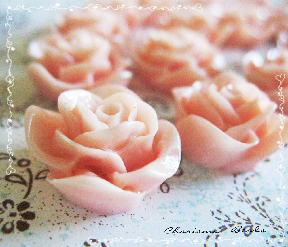 36 Resin Roses Cabochons Flower Accessory 22x22x12mm