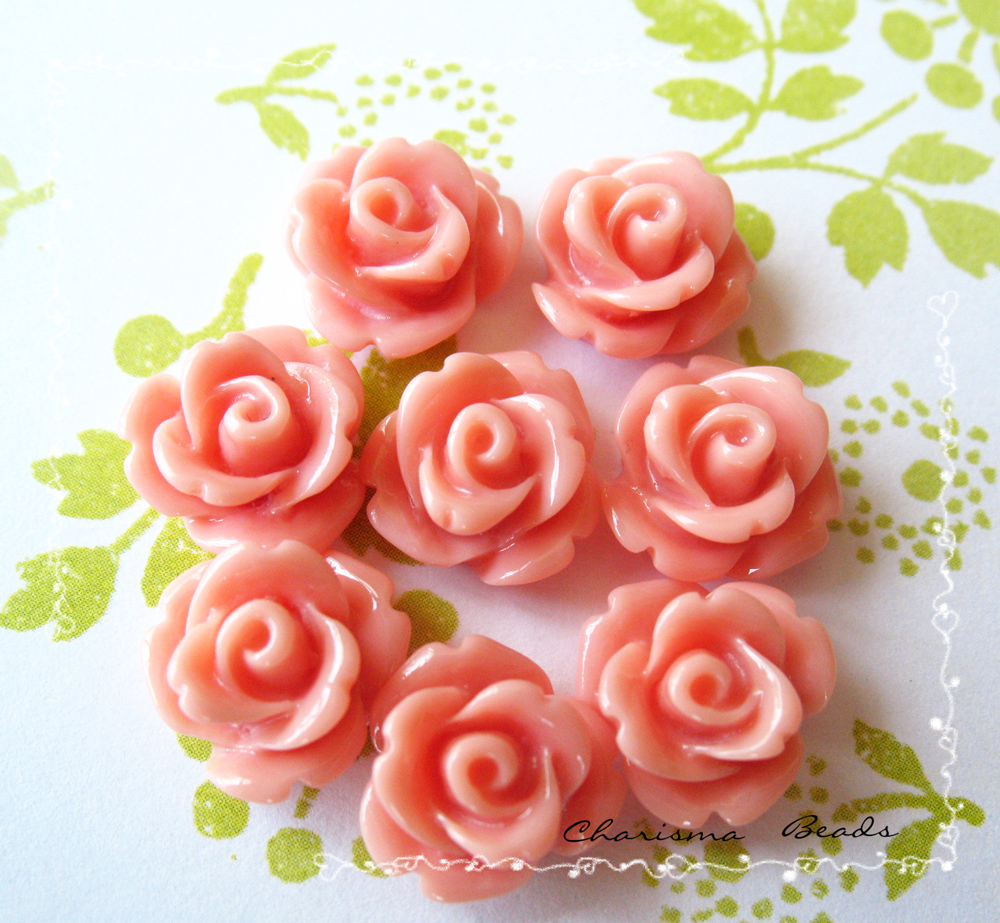 30 Resin Mini Roses Mum Flower Cabochons Accessory 10x6.5mm
