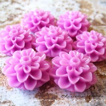 24 Resin Chrysanthemum Flower Cabochons Accessory 15x8mm on Luulla